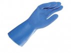 Rękawice ochronne z mankietem, lateks naturalny, para, rozmiar 8, niebieskie, MAPA Harpon 326